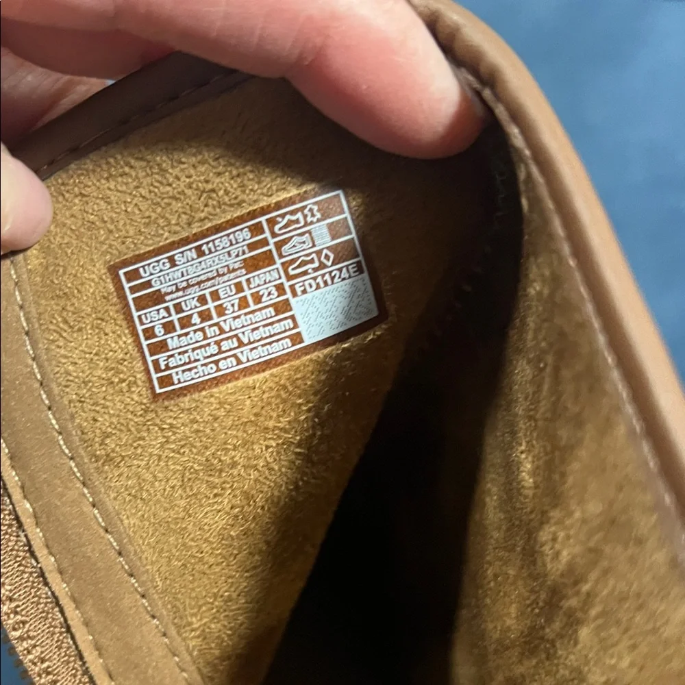 UGG Chestnut Suede Platform Mid-Calf Winter Boots